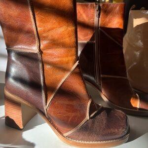 Vintage 2000 y2k Amanda Smith Patchwork Boots